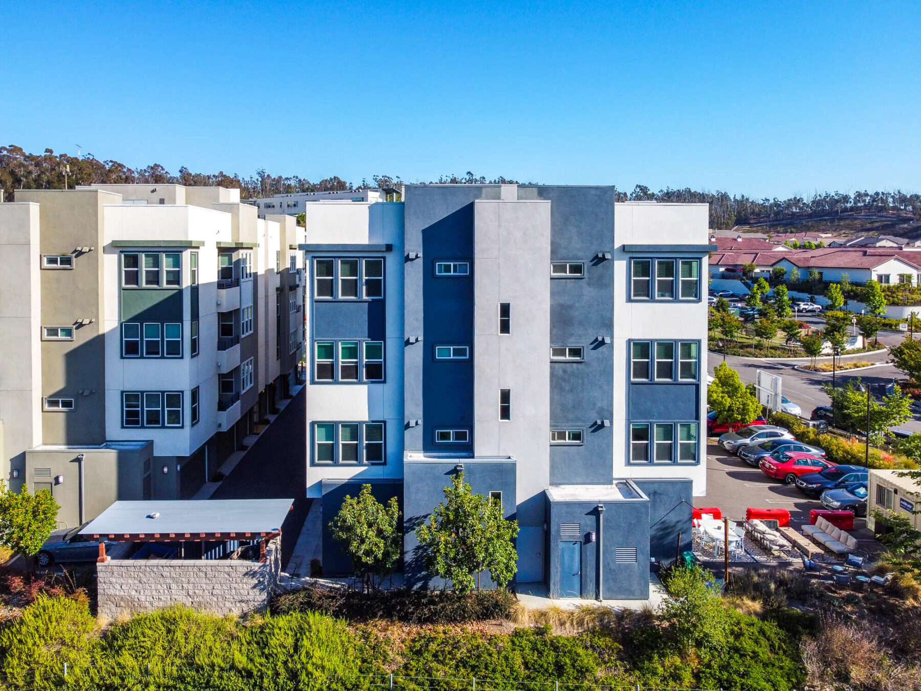 Building exterior with lots of trees